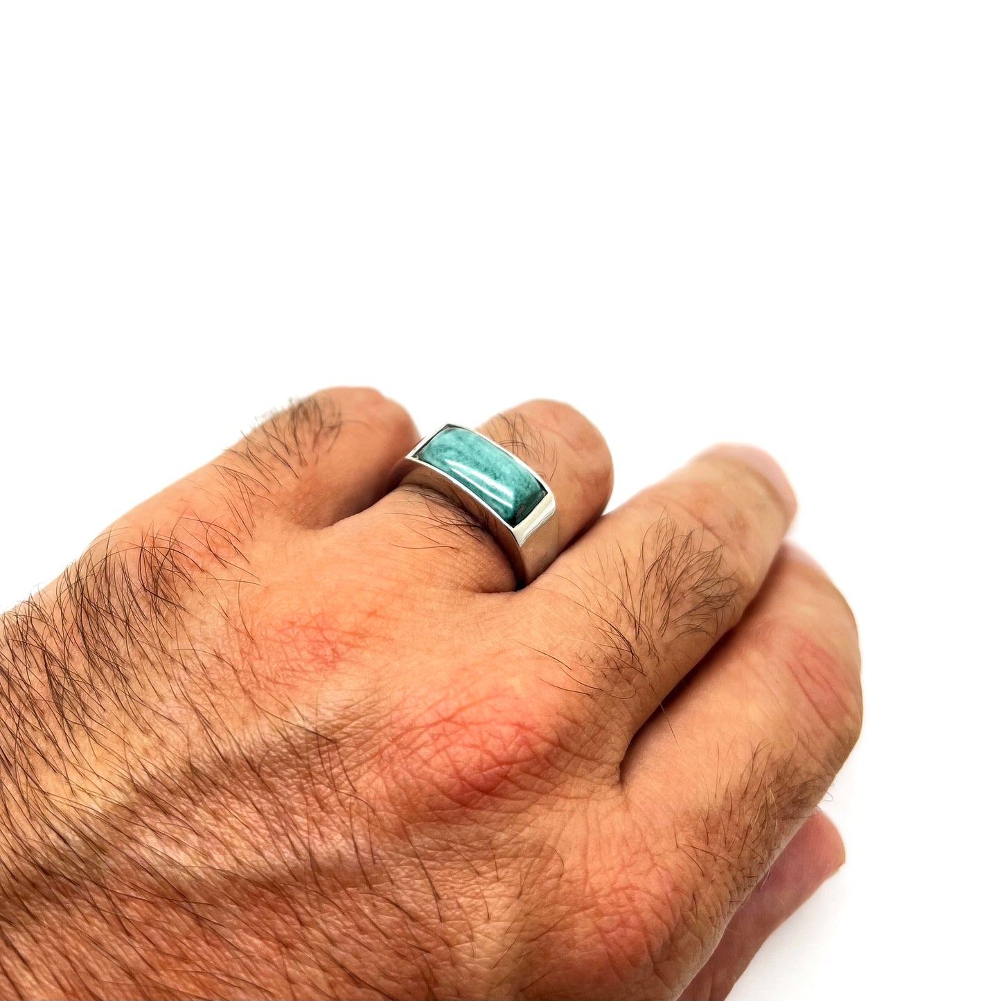 Anillo mini Mattonella azul y dorado con estampado