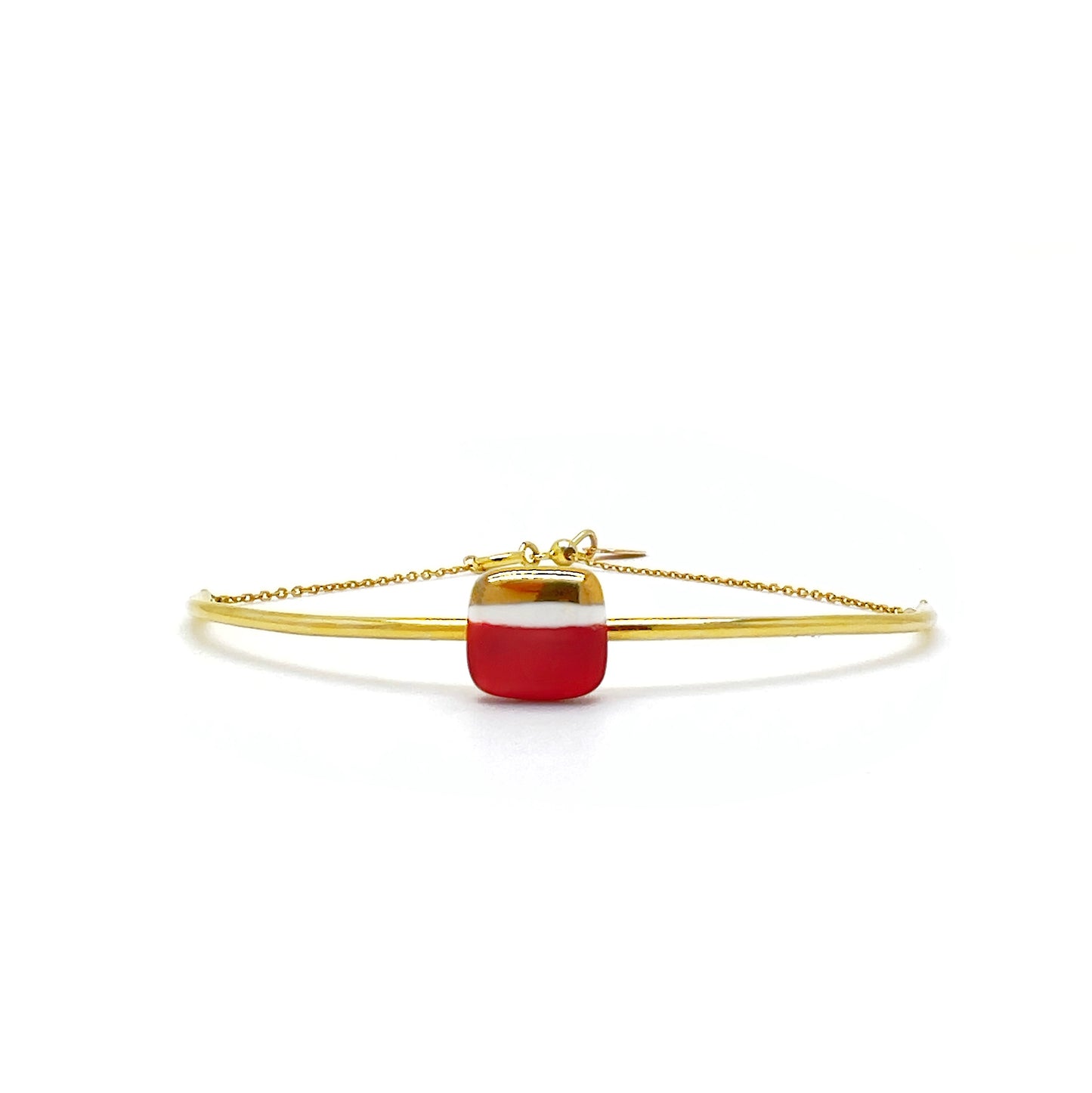 Bracciale Mattonella rosso e oro