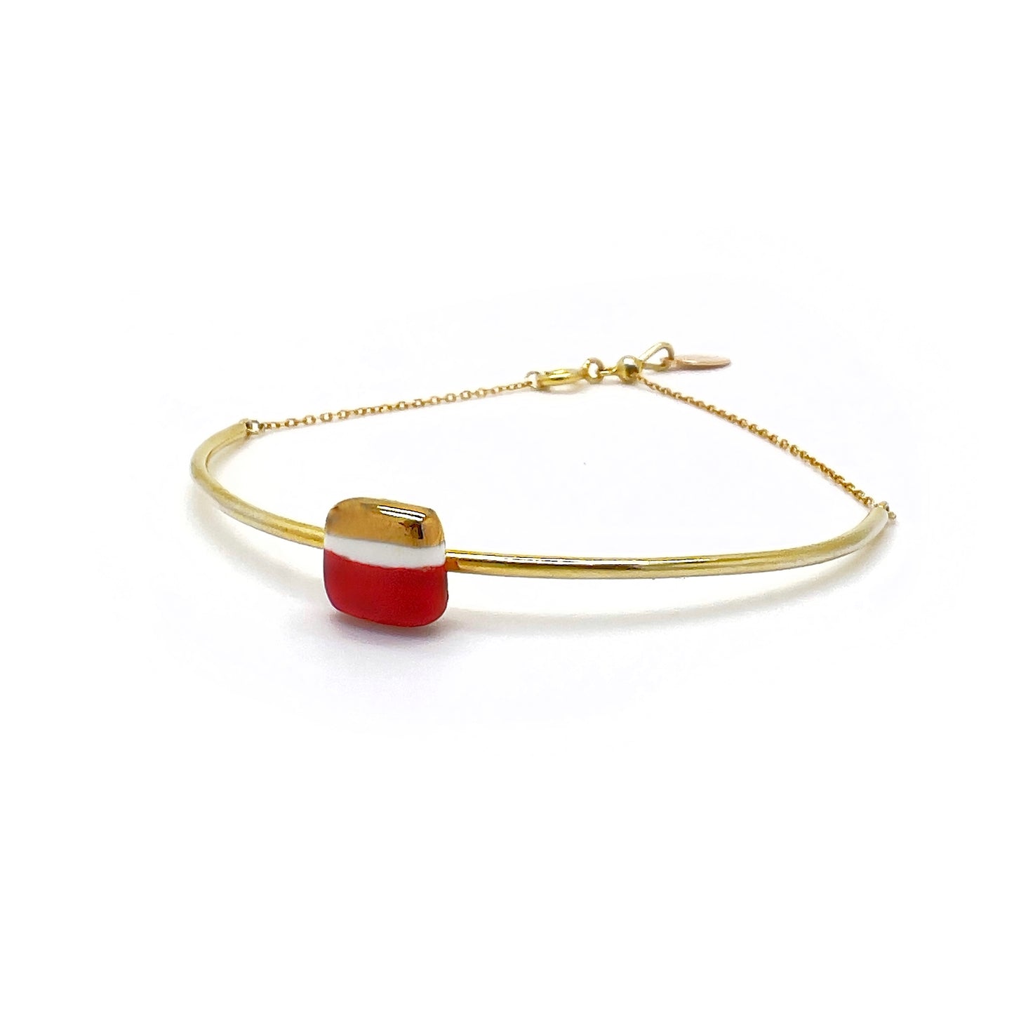 Bracciale Mattonella rosso e oro