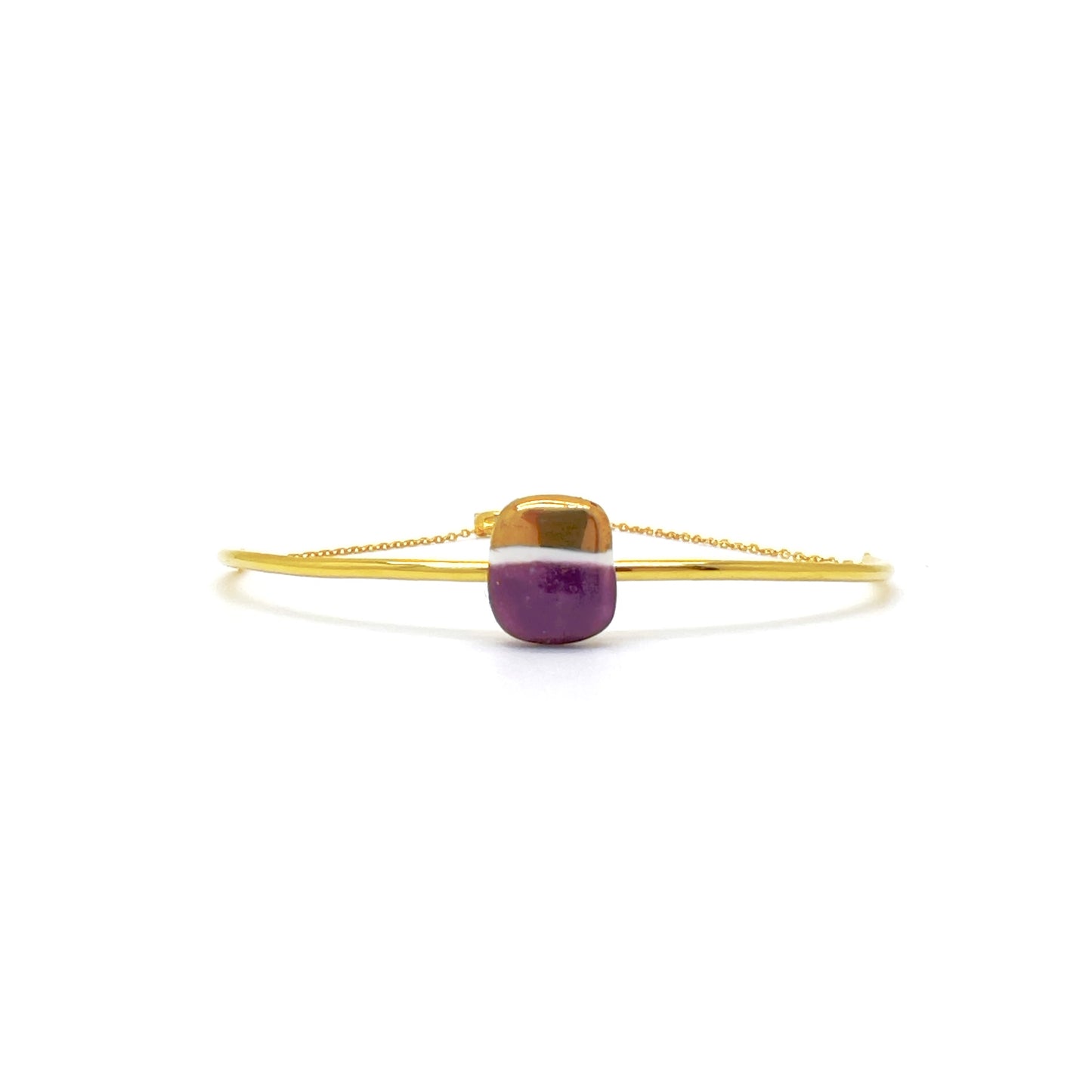 Bracciale Mattonella viola e oro