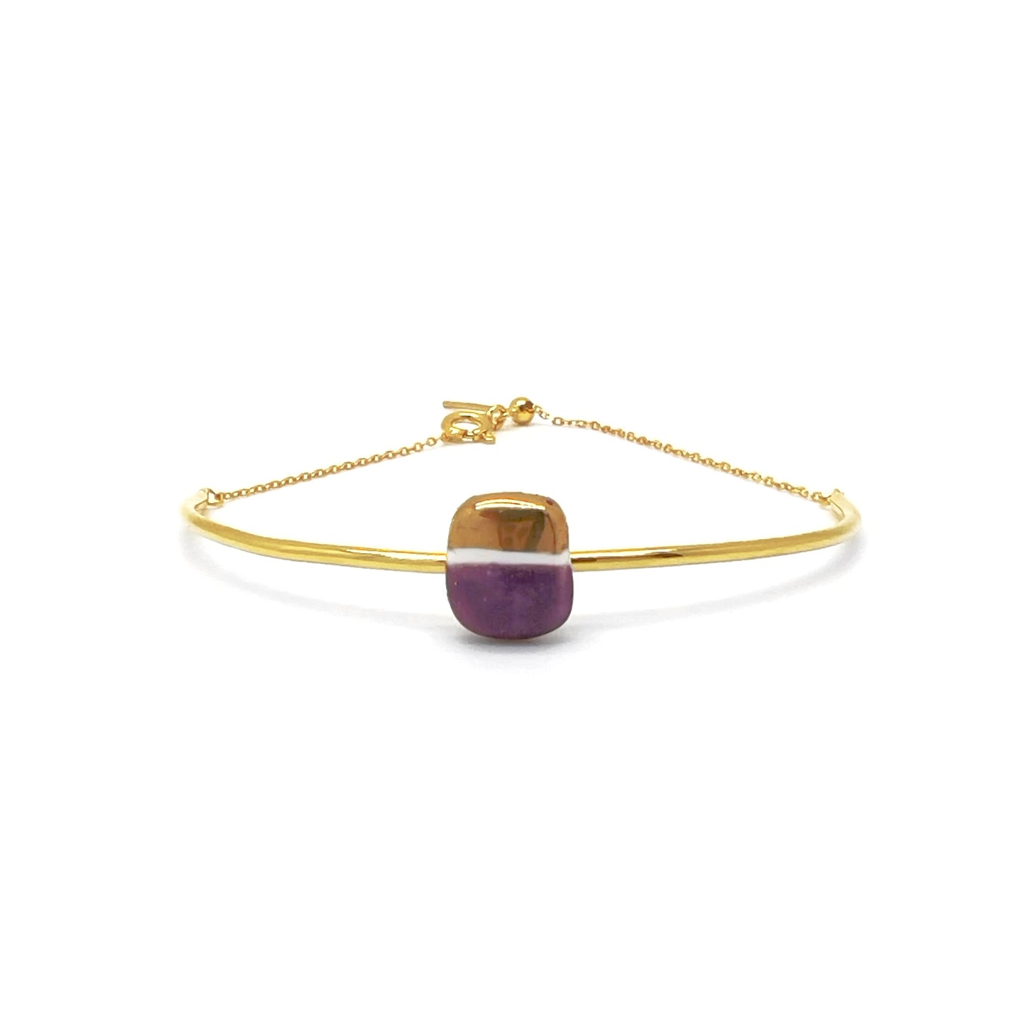 Bracciale Mattonella viola e oro