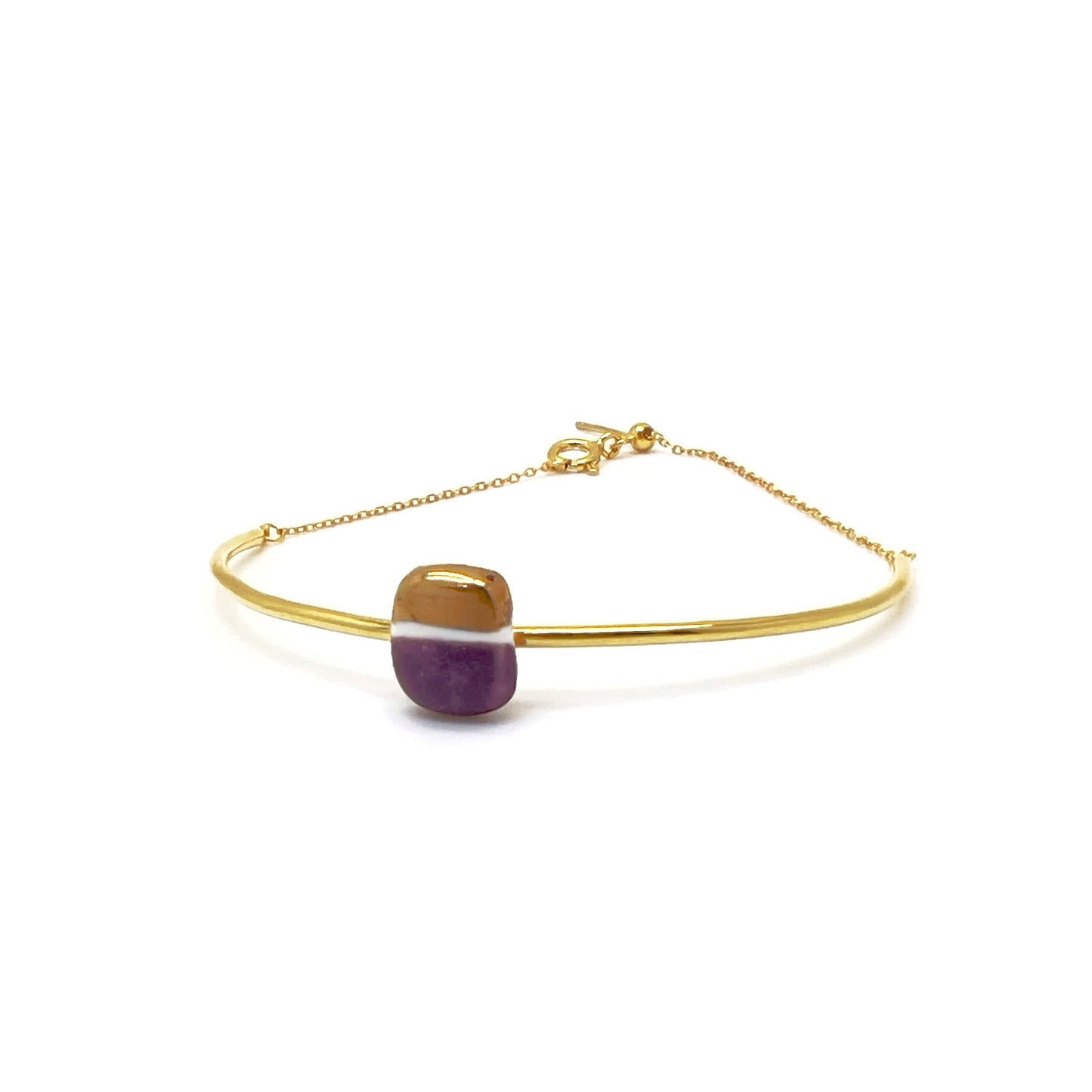 Bracciale Mattonella viola e oro