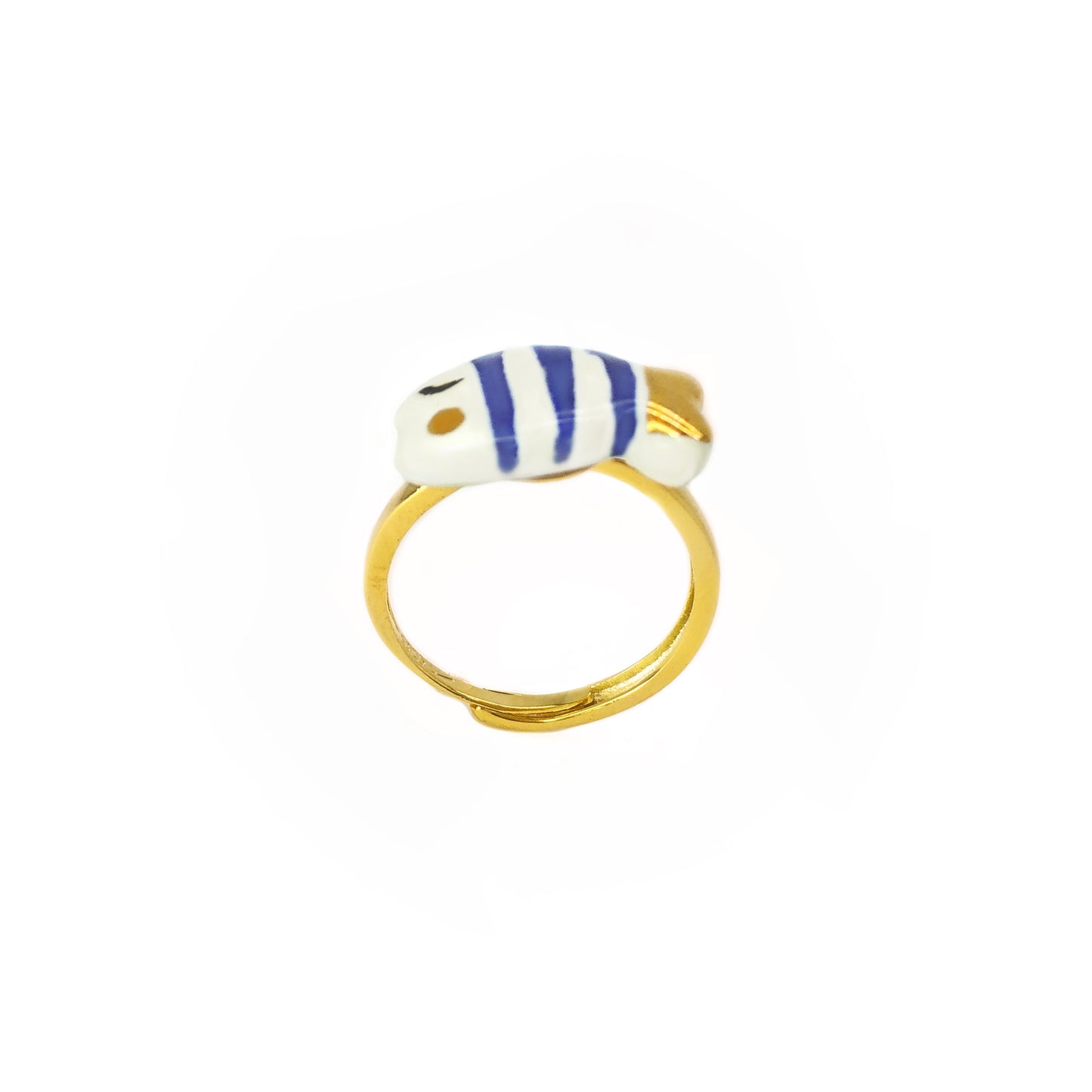 Gold and blue print Pesciolino ring