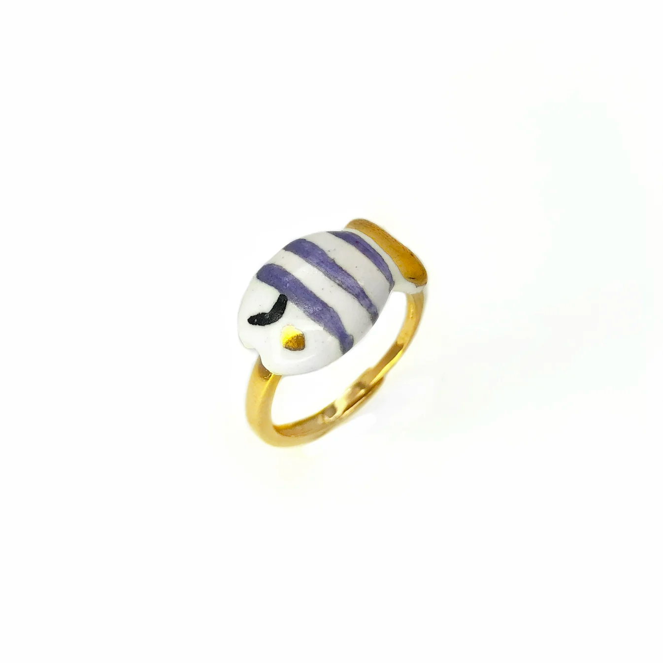 Anello Pesciolino viola e oro