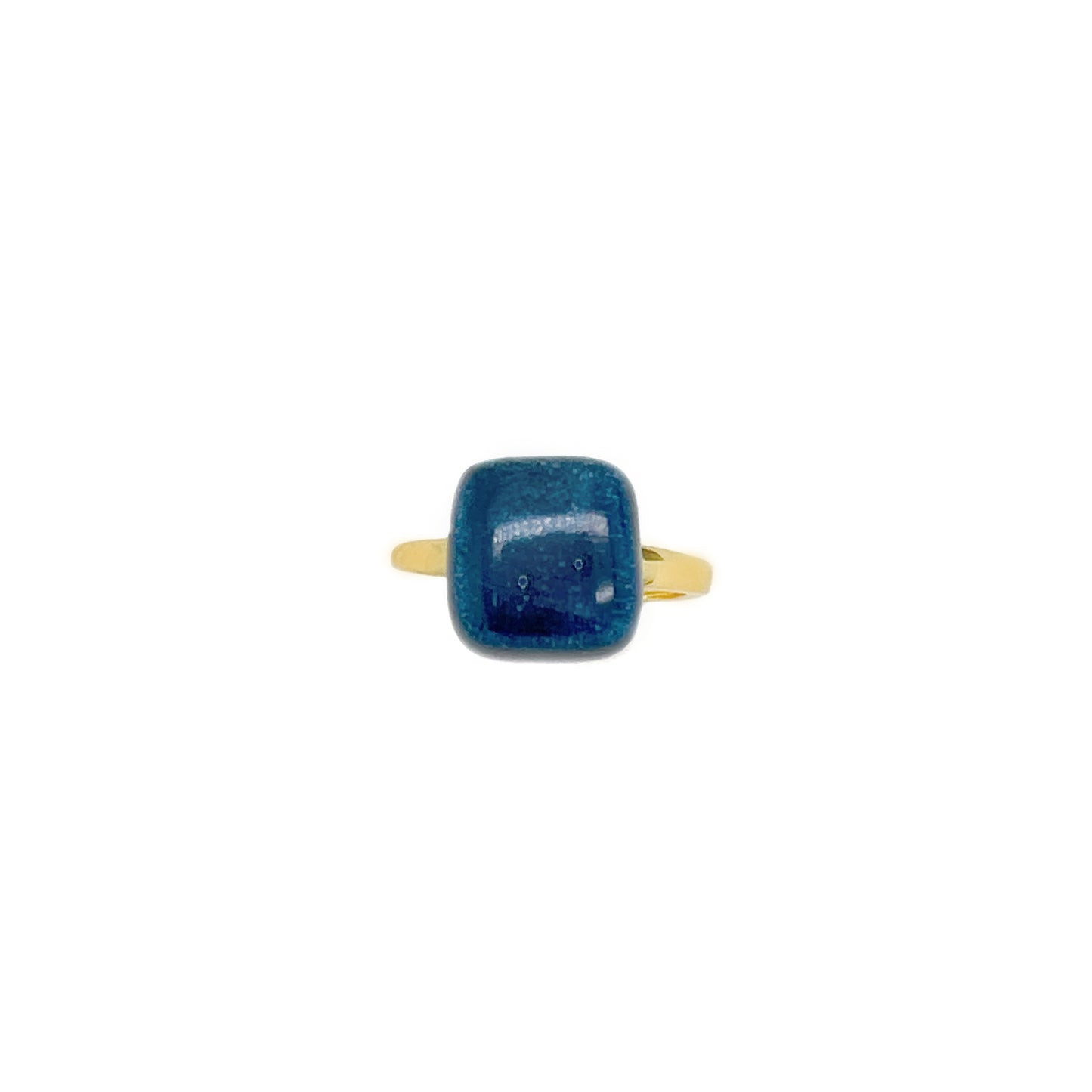 Anello Cubo maxi blu classico