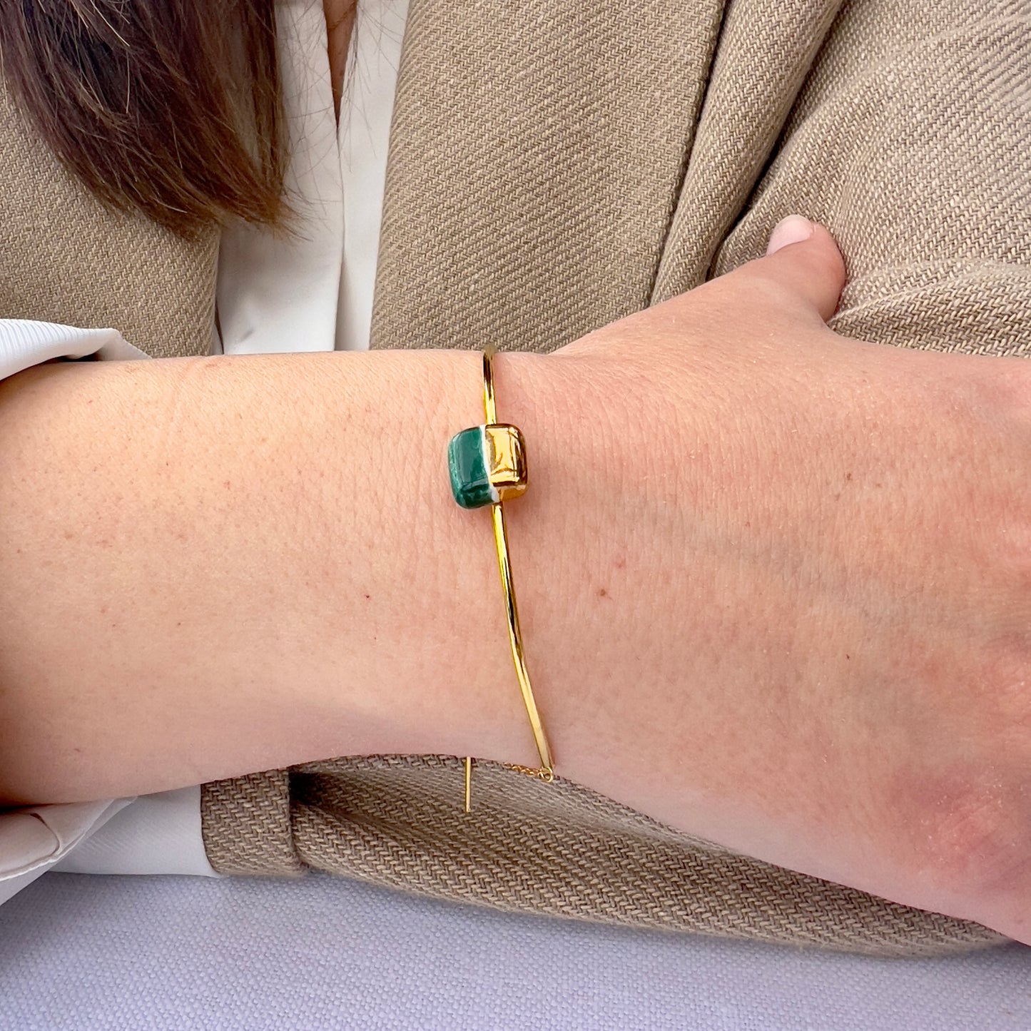 Gold and red fish bracelet