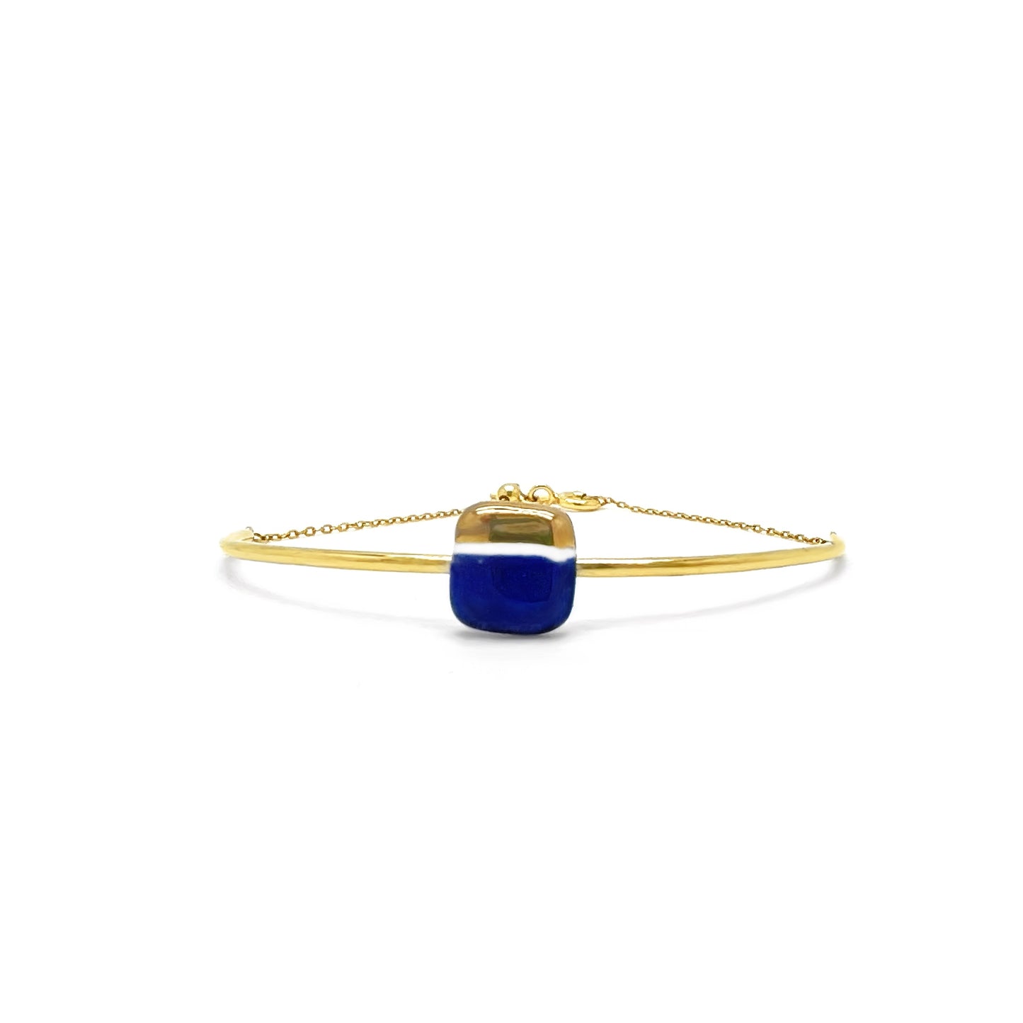 Bracciale Mattonella blu stampa e oro
