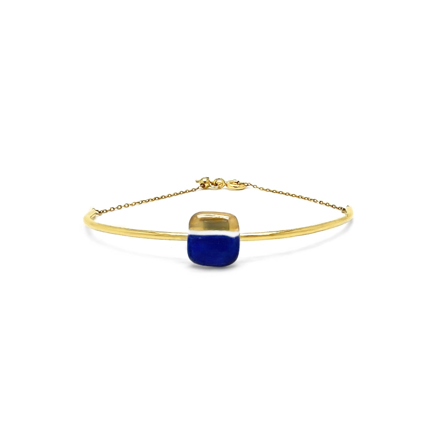 Bracciale Mattonella blu stampa e oro