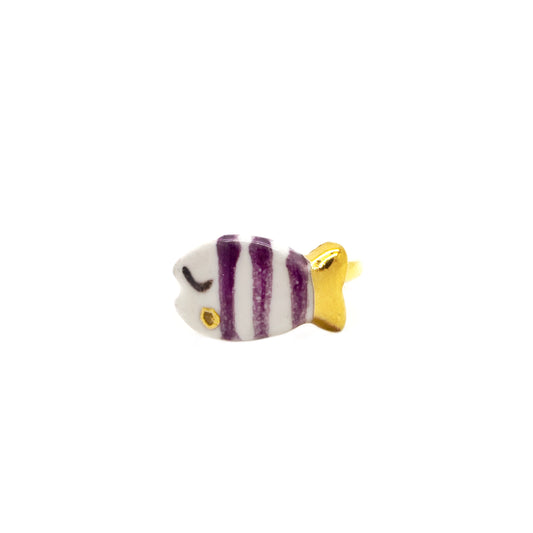 Wisteria and gold Pesciolino ring