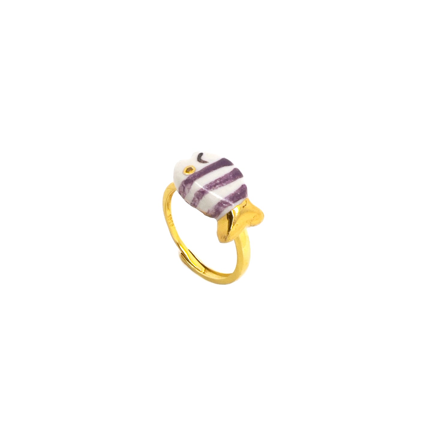 Wisteria and gold Pesciolino ring