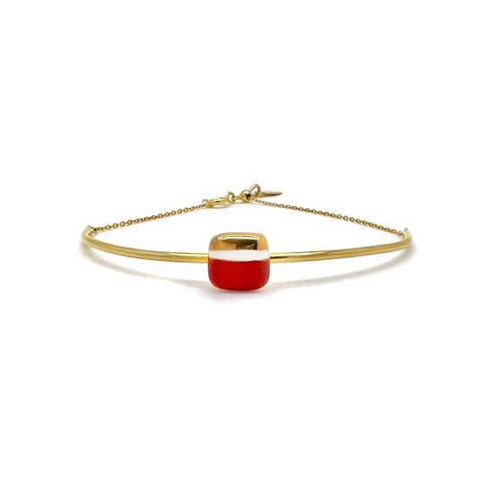 Bracciale Mattonella rosso e oro