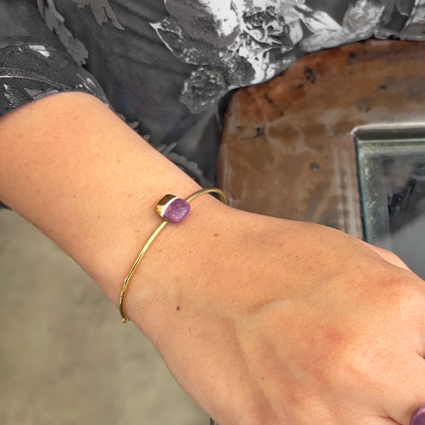 Gold and red fish bracelet