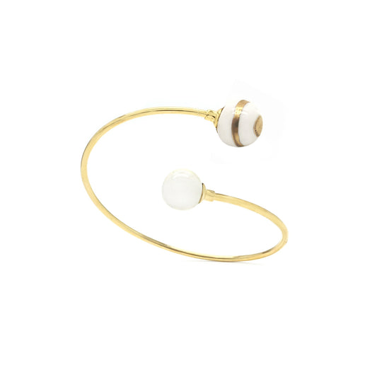 Gold and white bangle bracelet