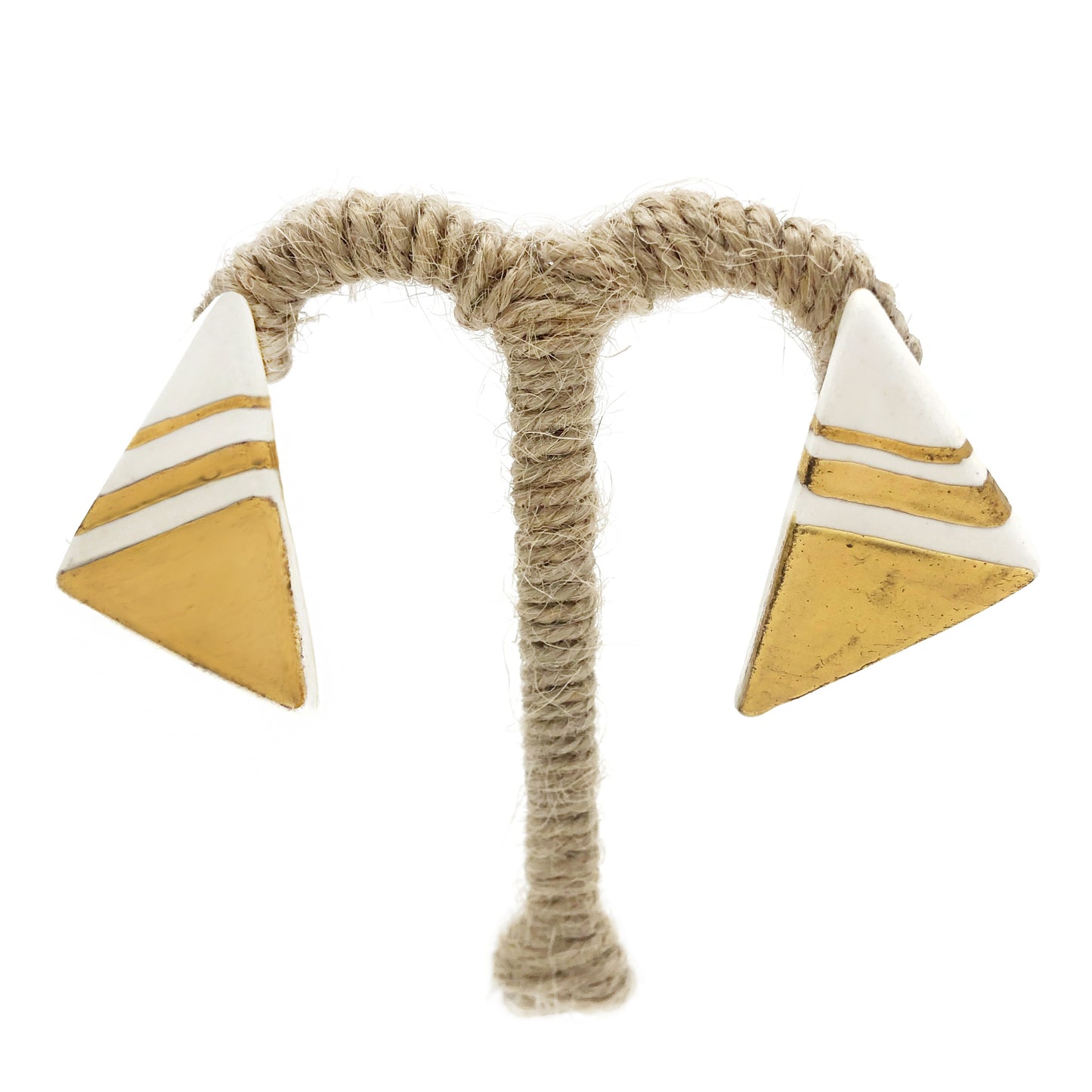 Orecchini triangoli in bianco e oro