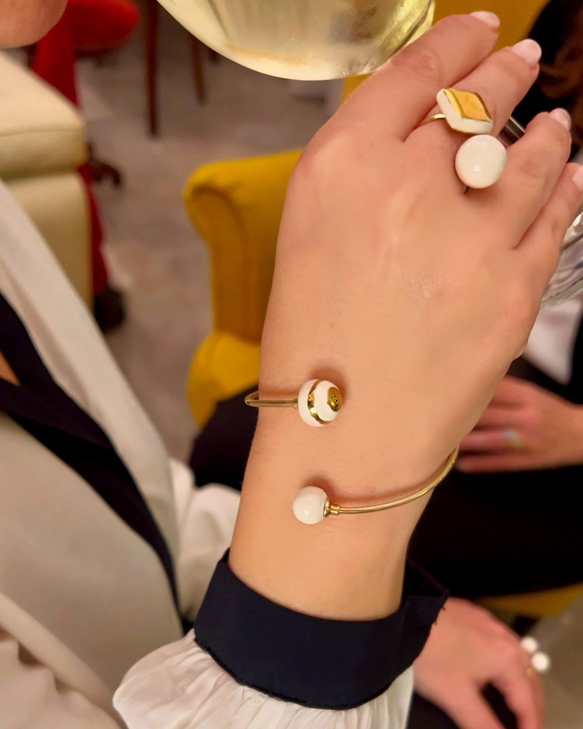 Bracciale Positano bianco e oro
