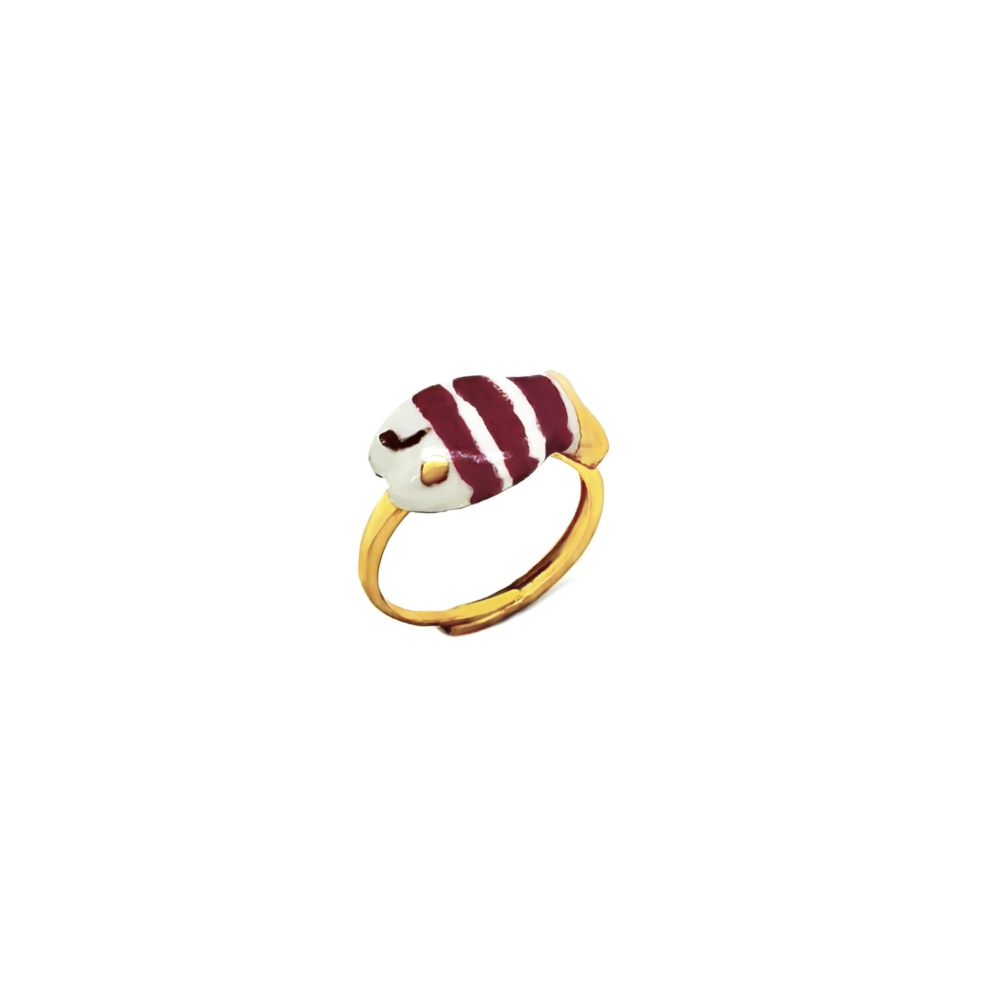 Anello Pesciolino rosso vietri e oro