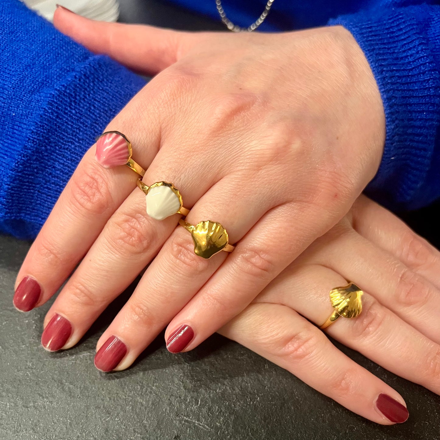 Anello conchiglia oro