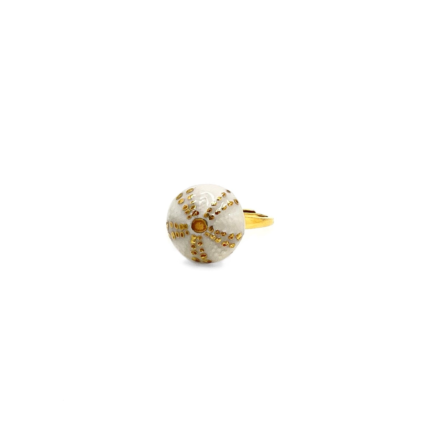 Anello riccio bianco e oro