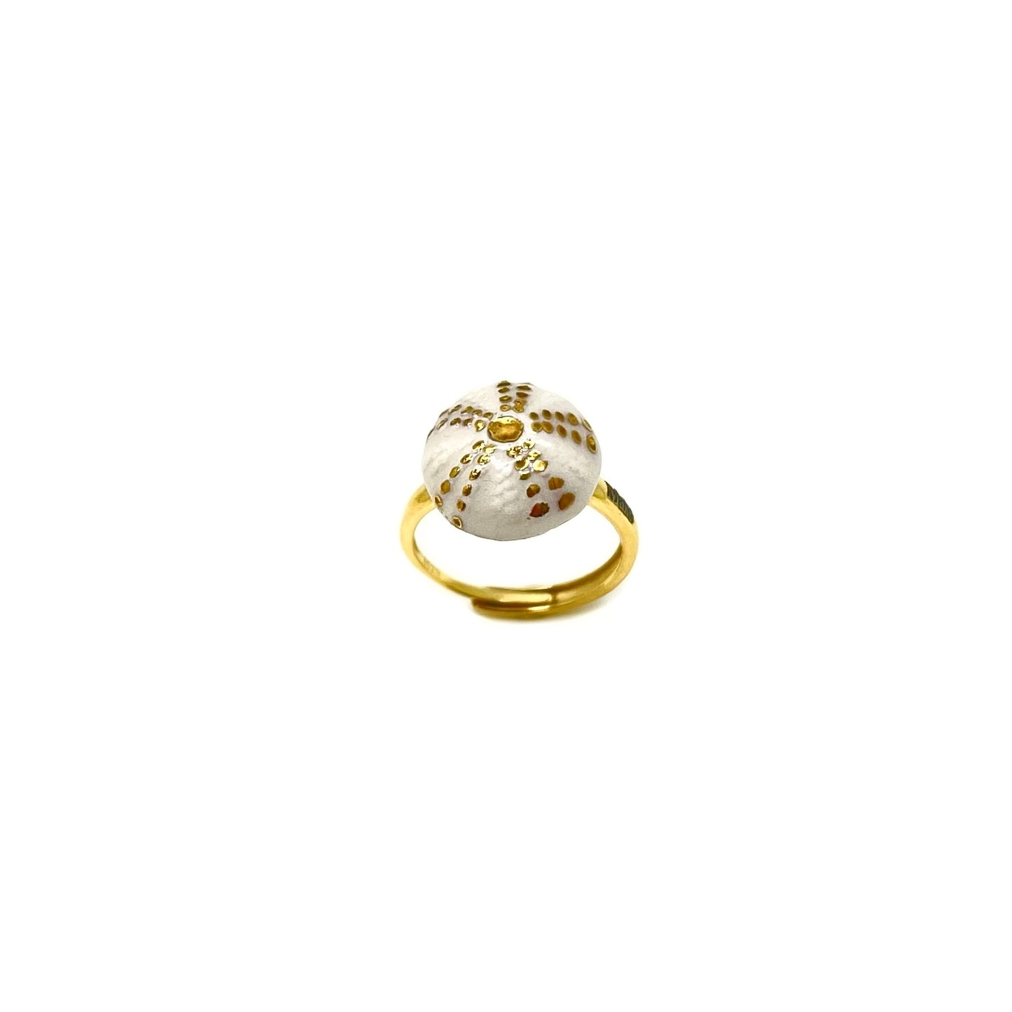Anello riccio bianco e oro