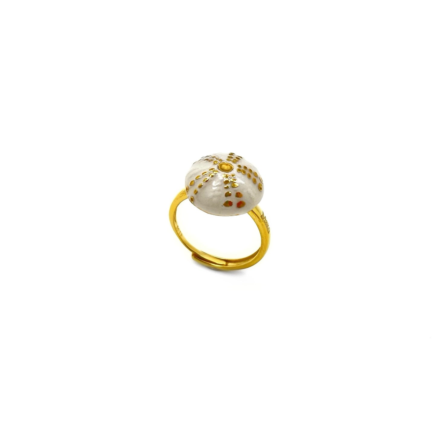 Anello riccio bianco e oro