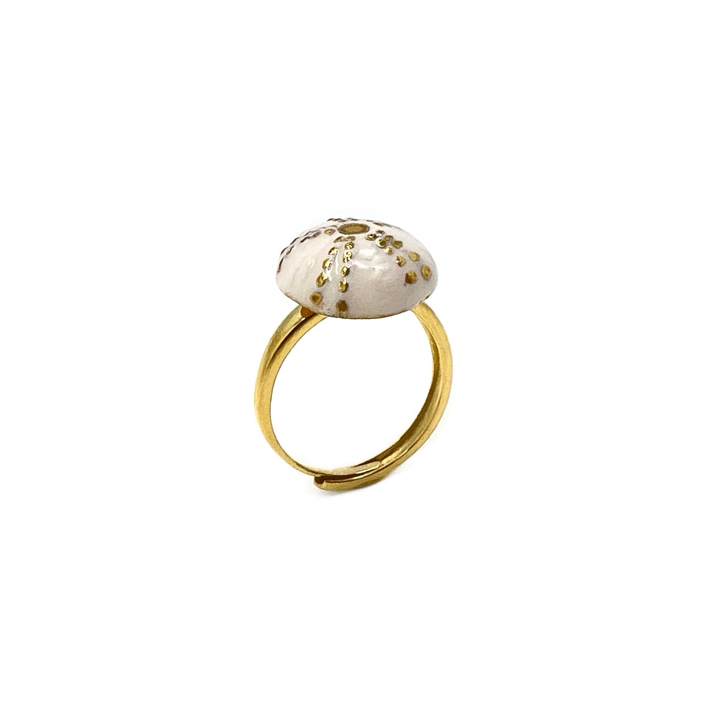 Anello riccio bianco e oro