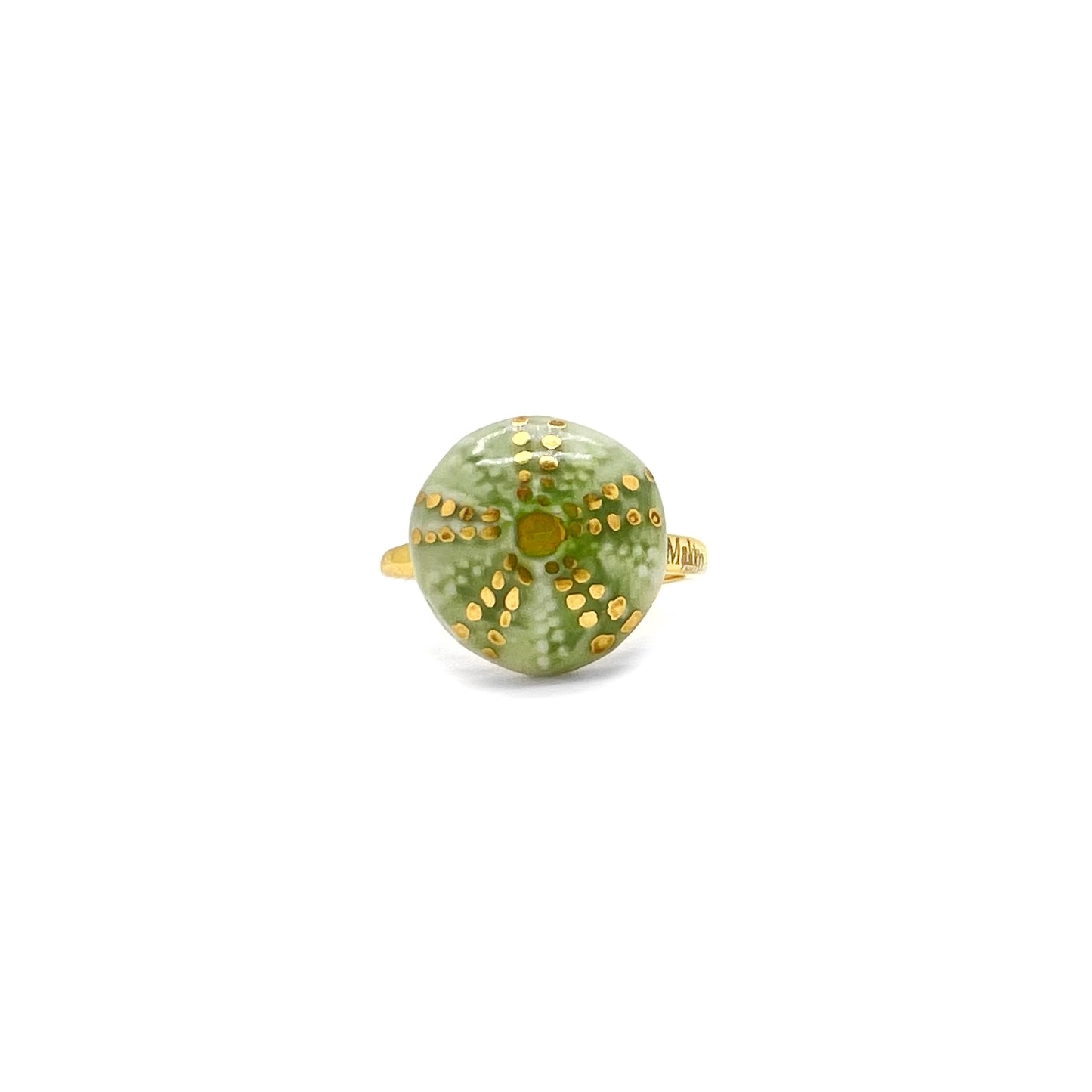 Anello riccio verde e oro