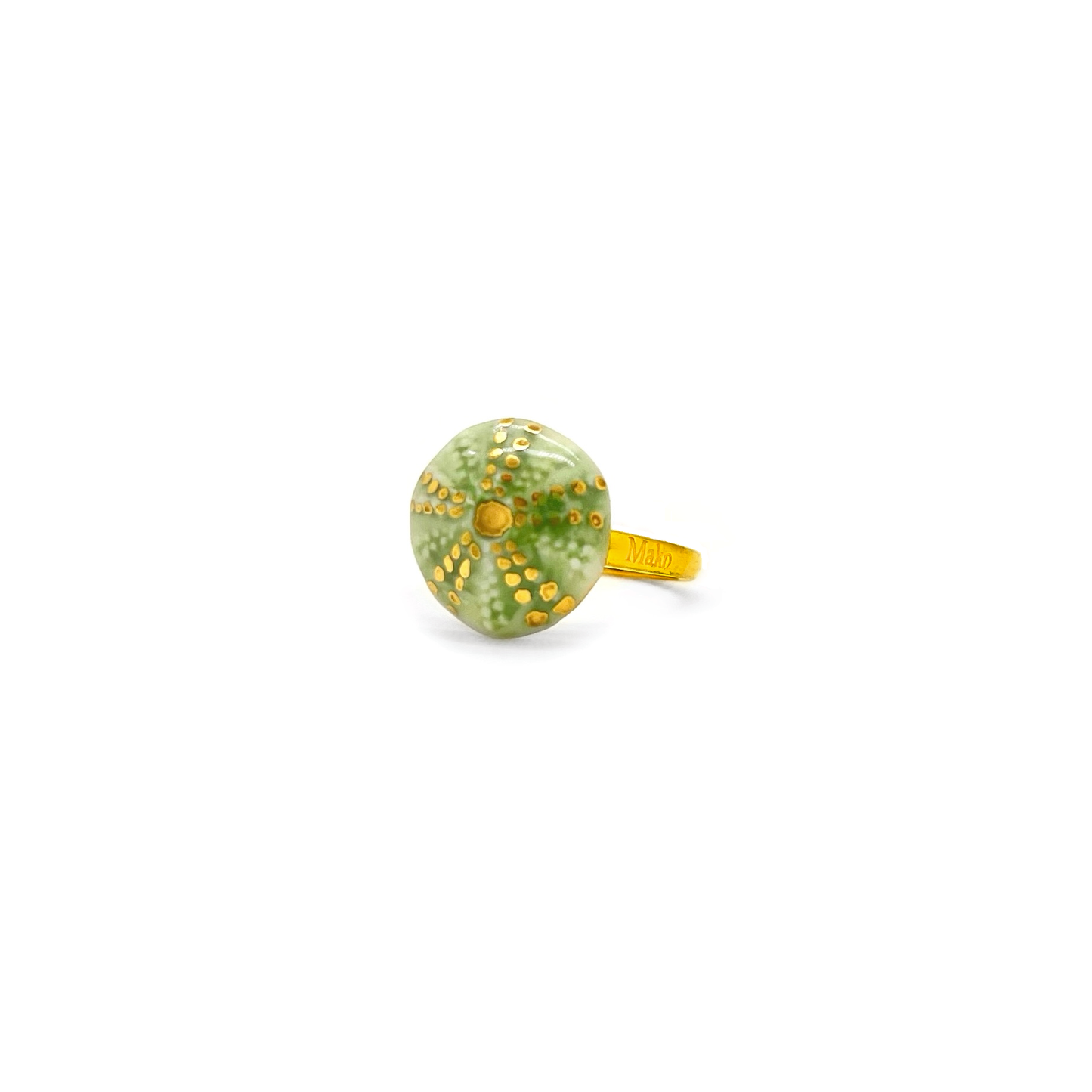 Anello riccio verde e oro