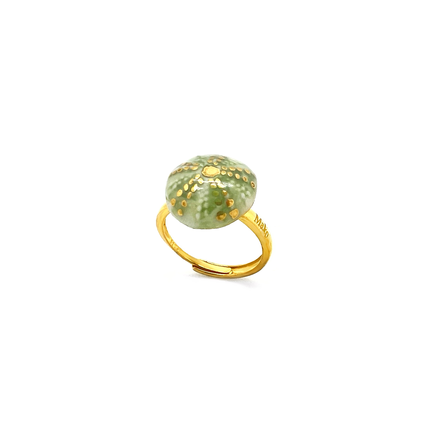 Anello riccio verde e oro