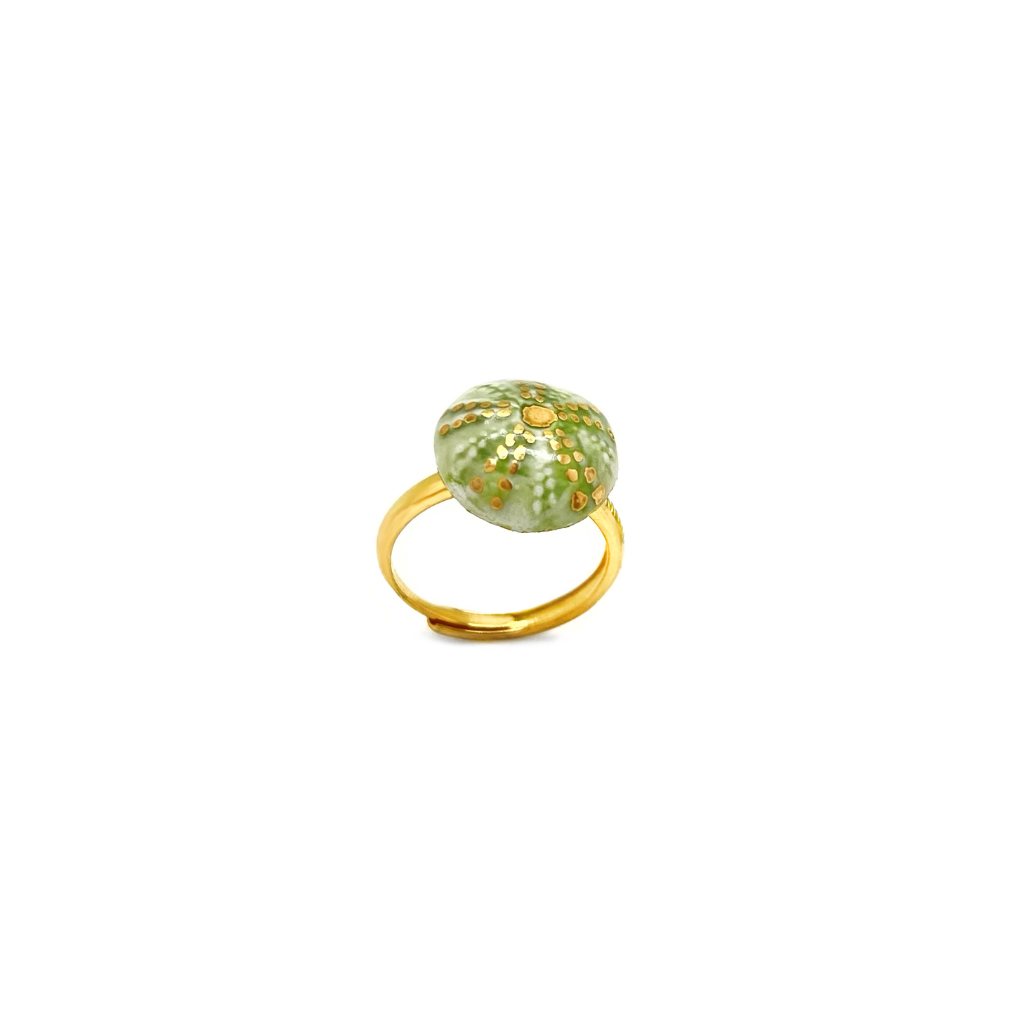 Anello riccio verde e oro