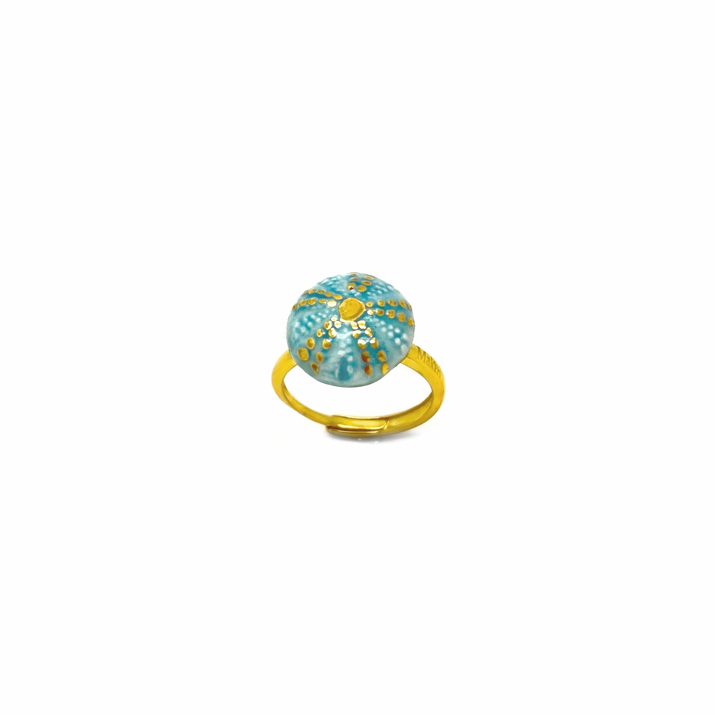 Anello riccio acquamarina e oro
