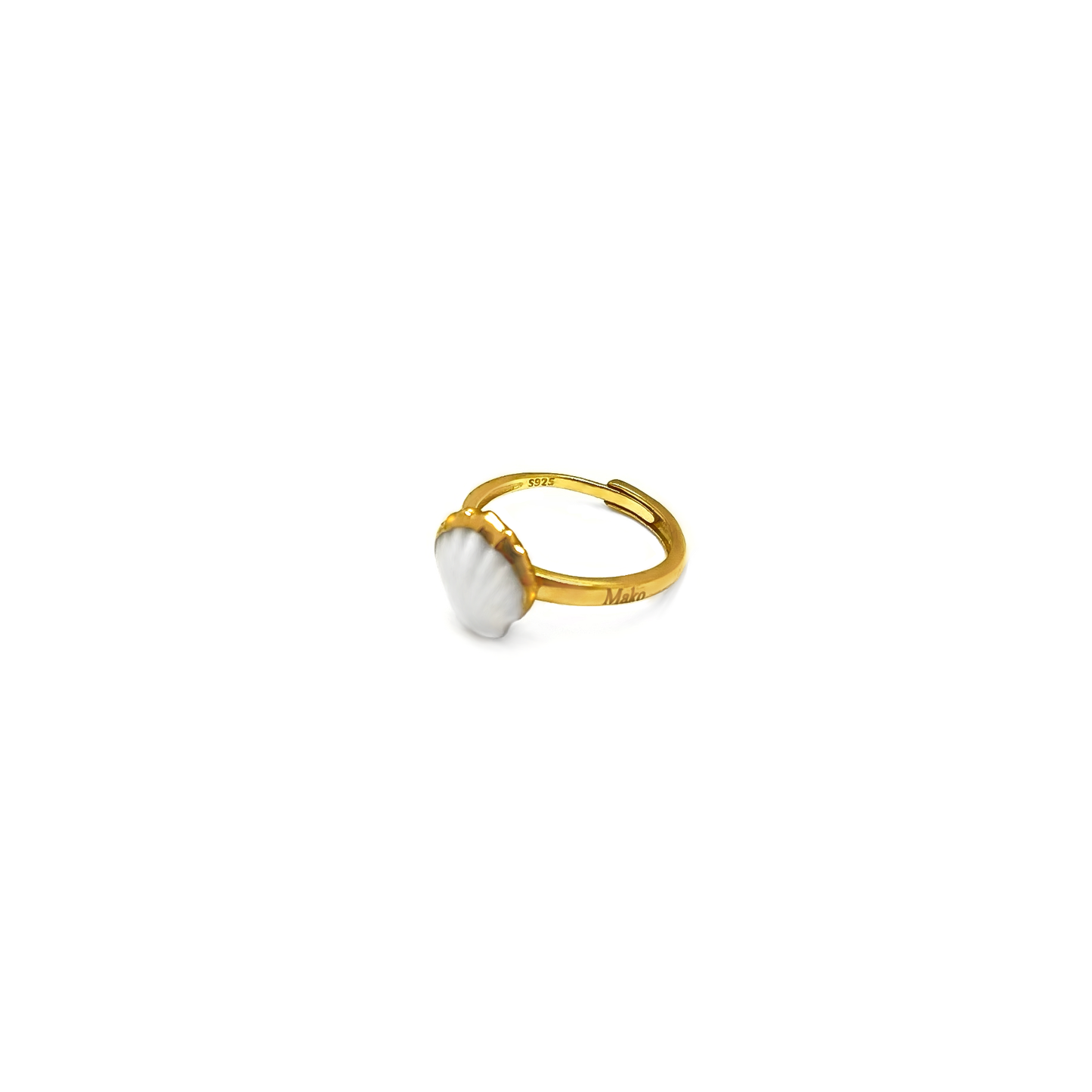 Anello conchiglia bianco e oro