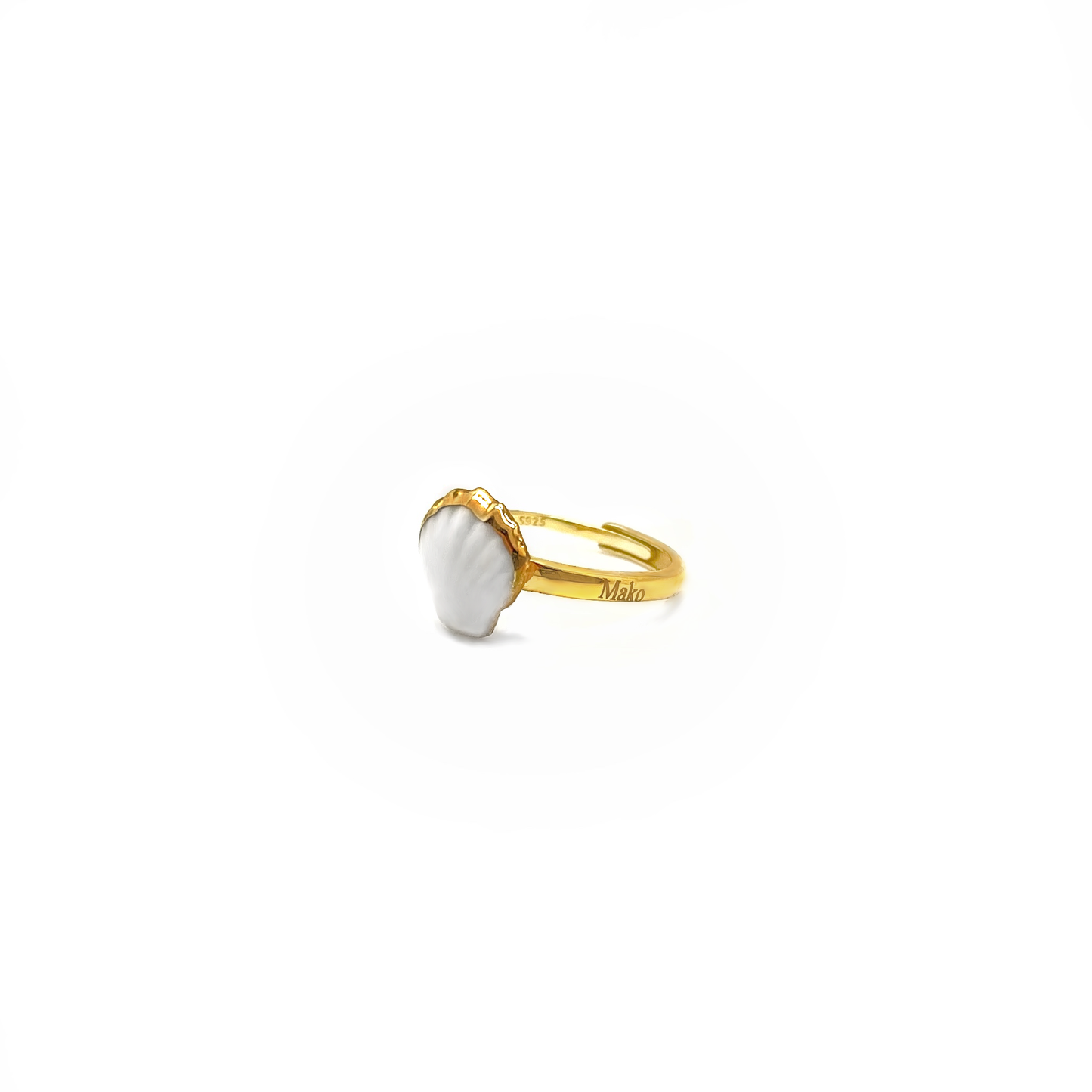 Anello conchiglia bianco e oro
