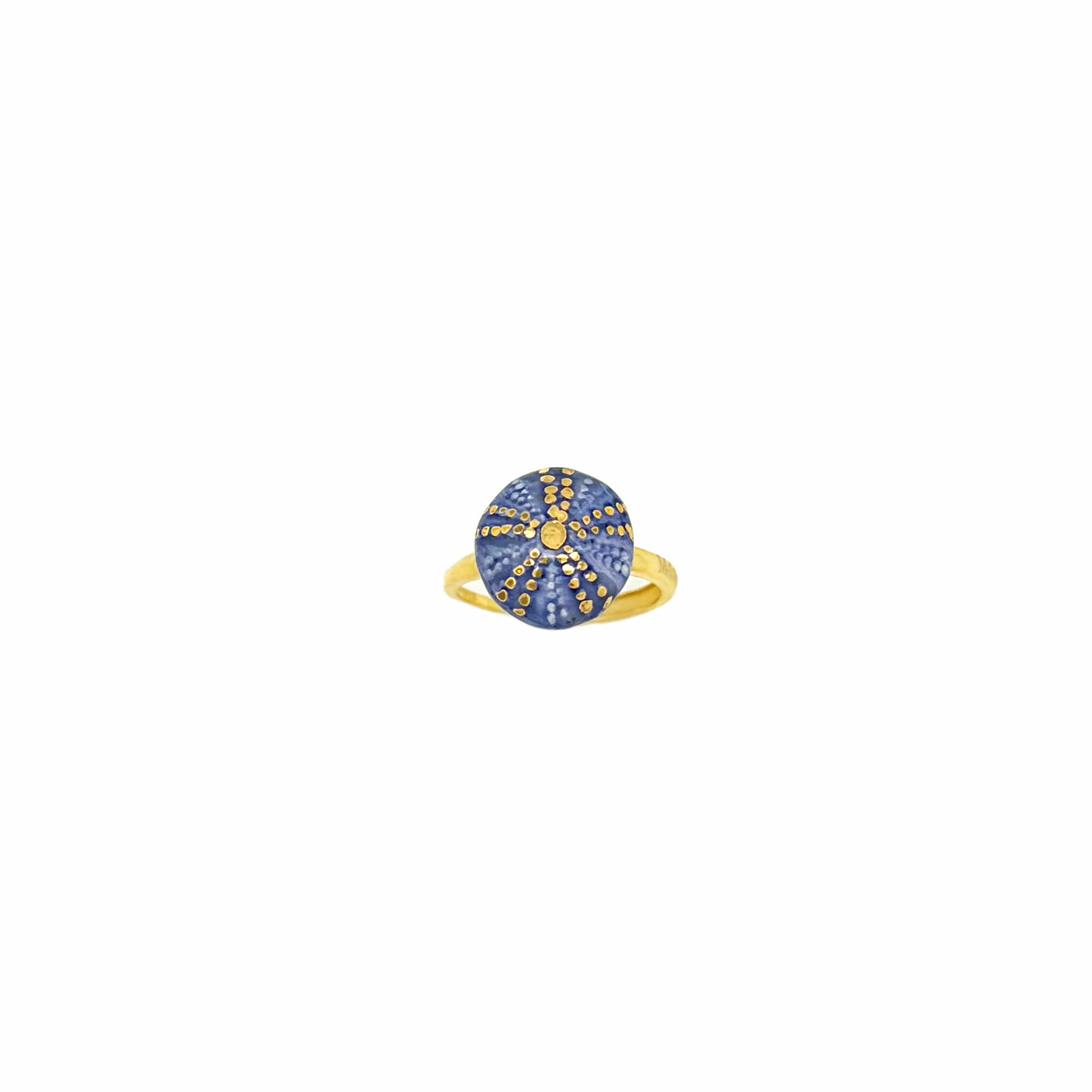 Anello riccio blu stampa e oro
