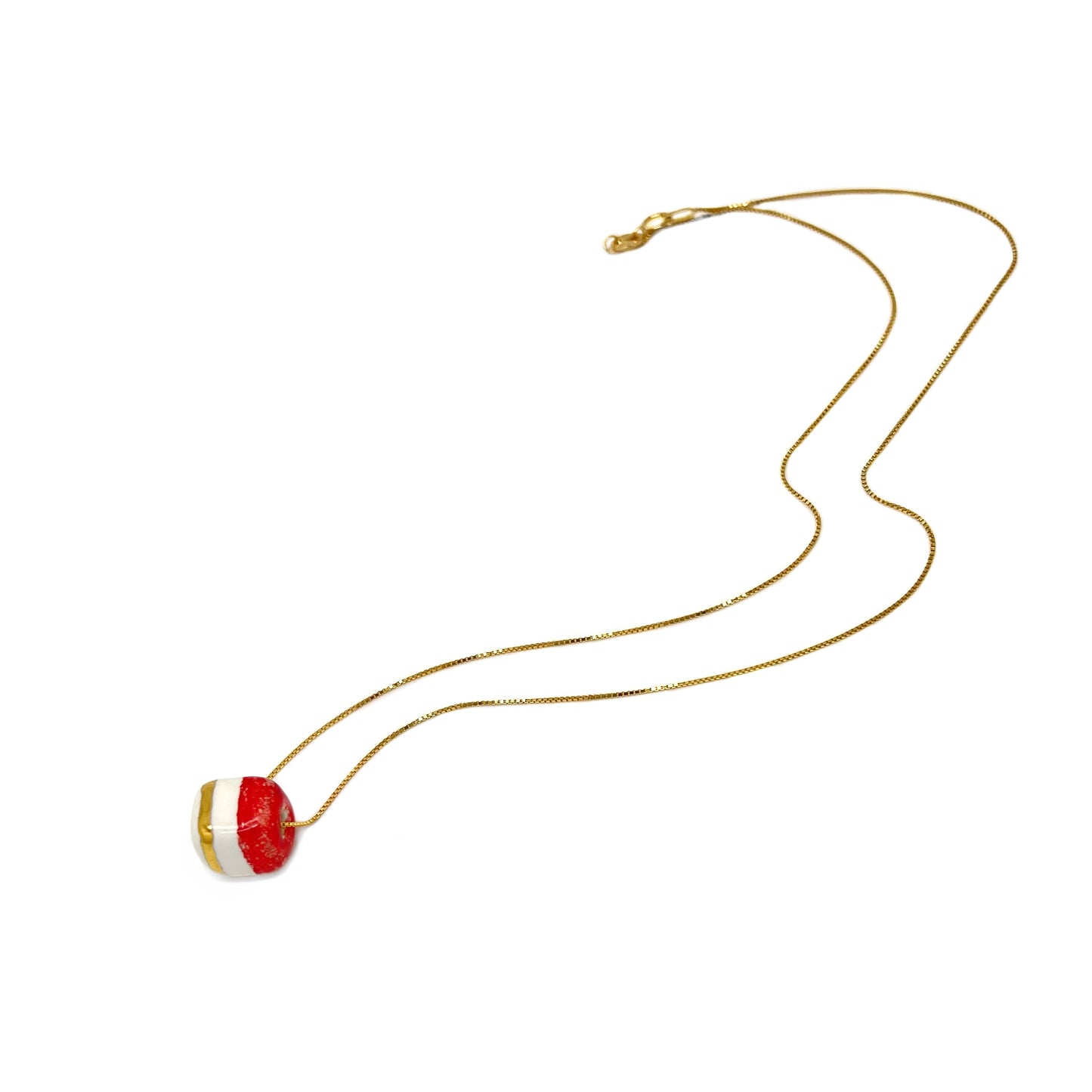 Pendente con cubo Mattonella rosso e oro