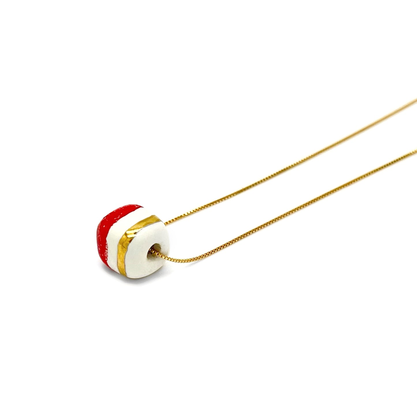 Pendente con cubo Mattonella rosso e oro