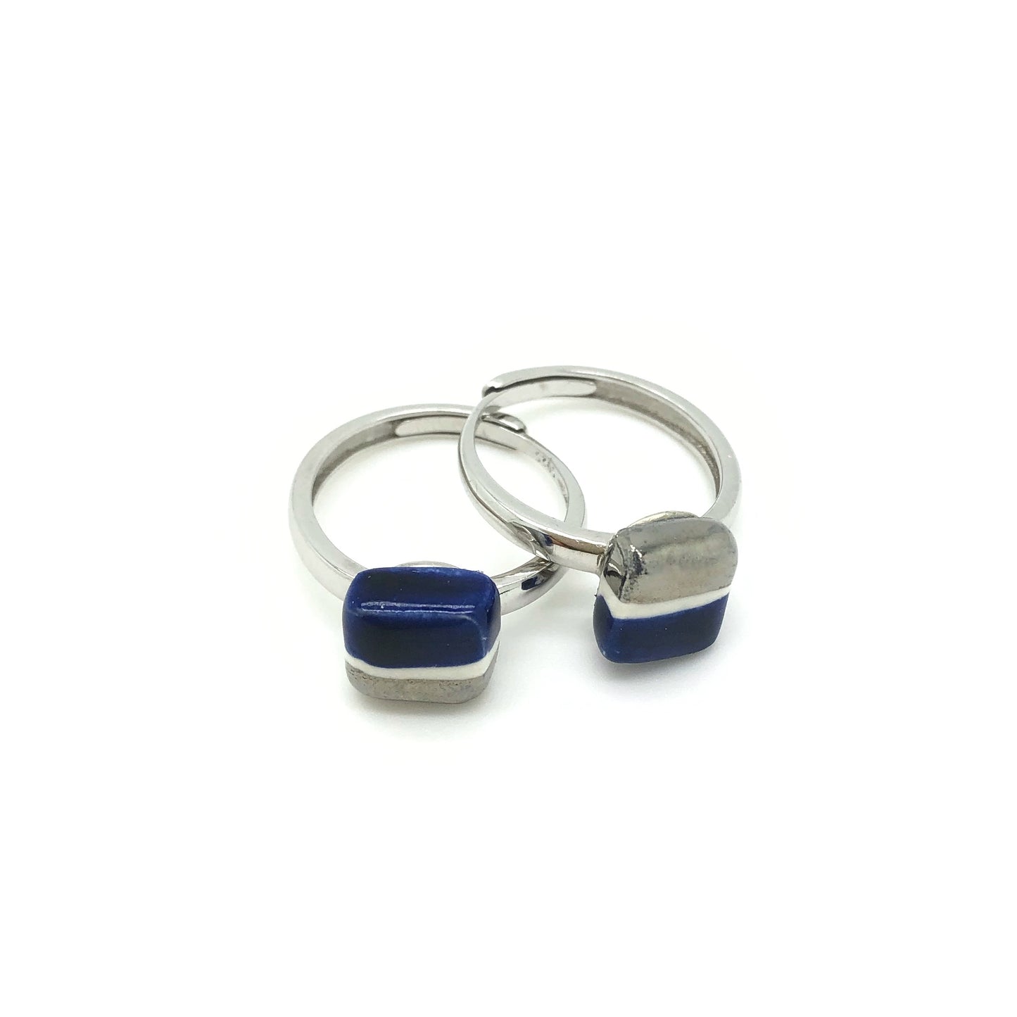 anello argento blu