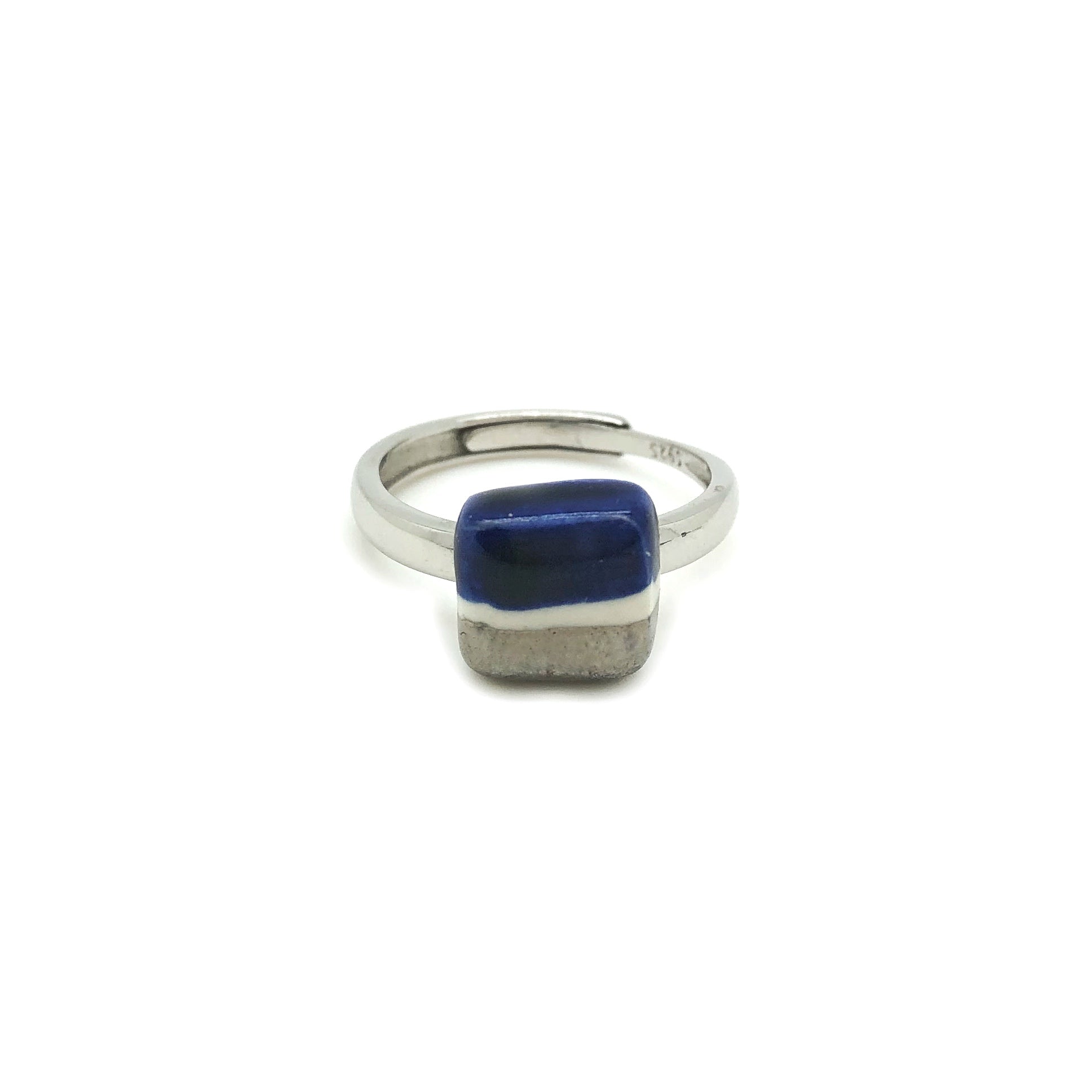 anello argento blu