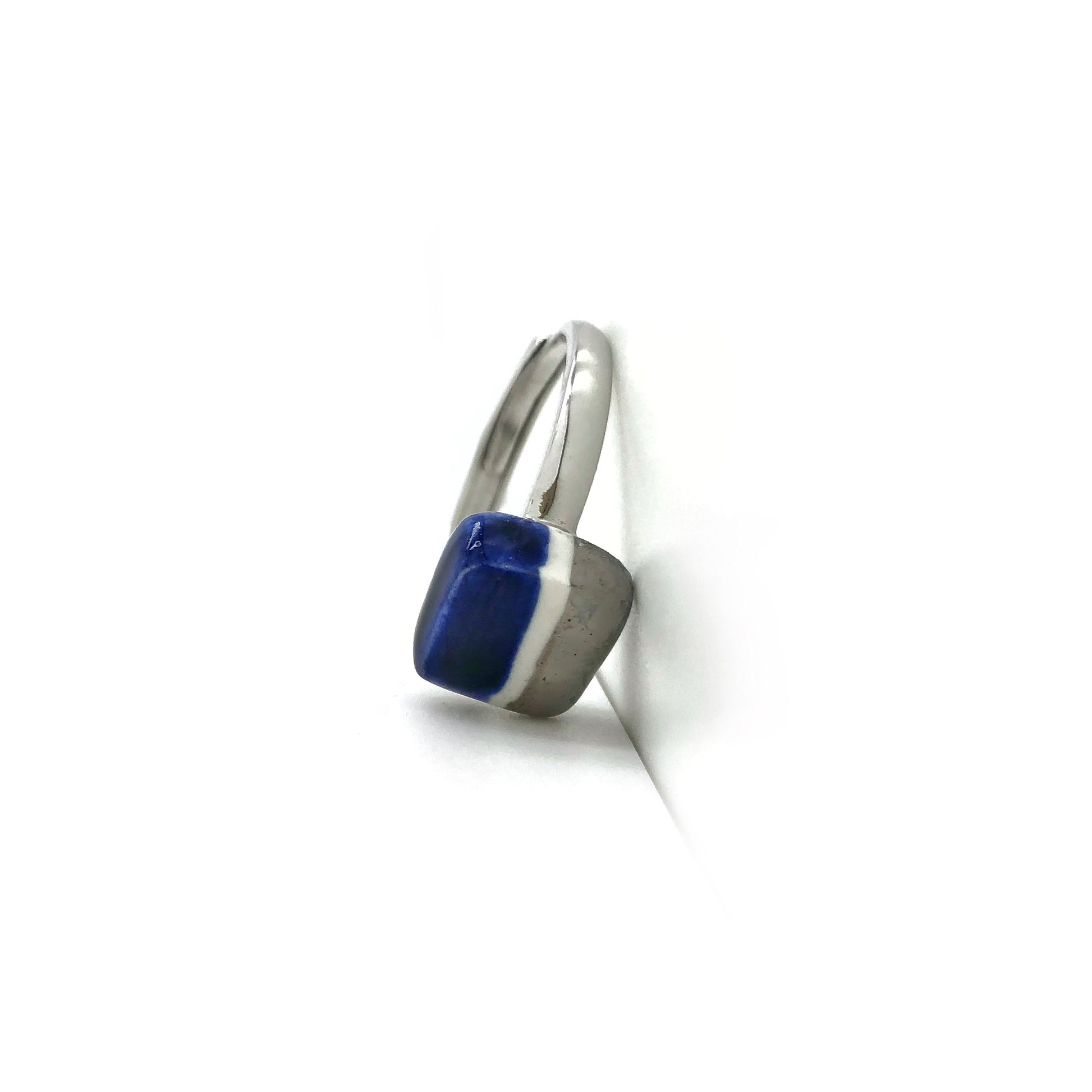 anello argento blu