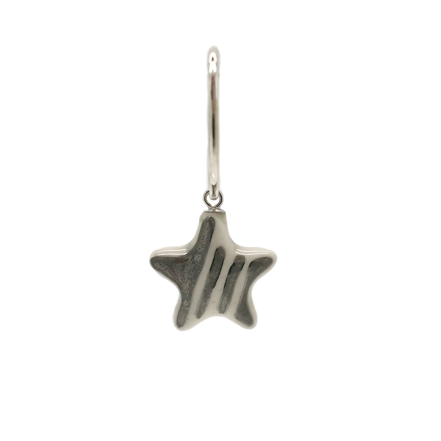 Single hoop earrings with star