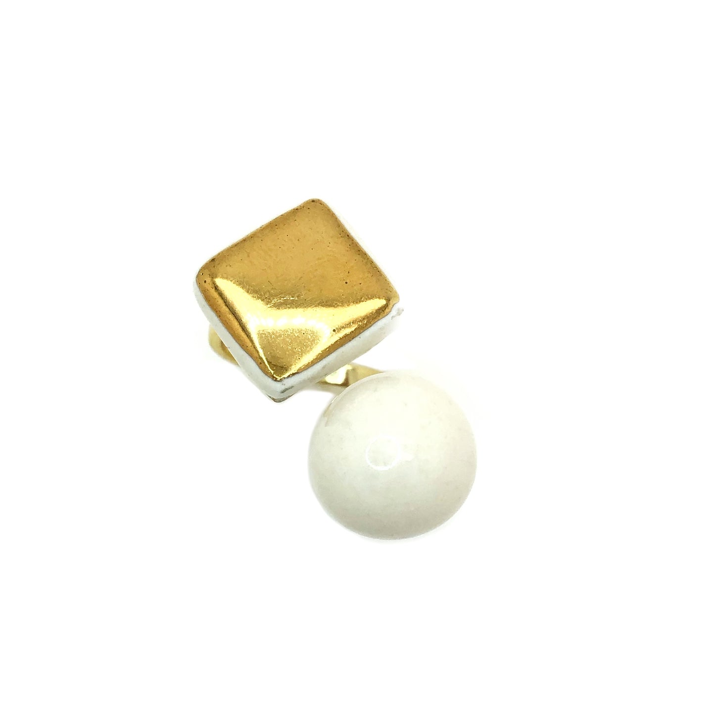 anello sfera e quadrato oro