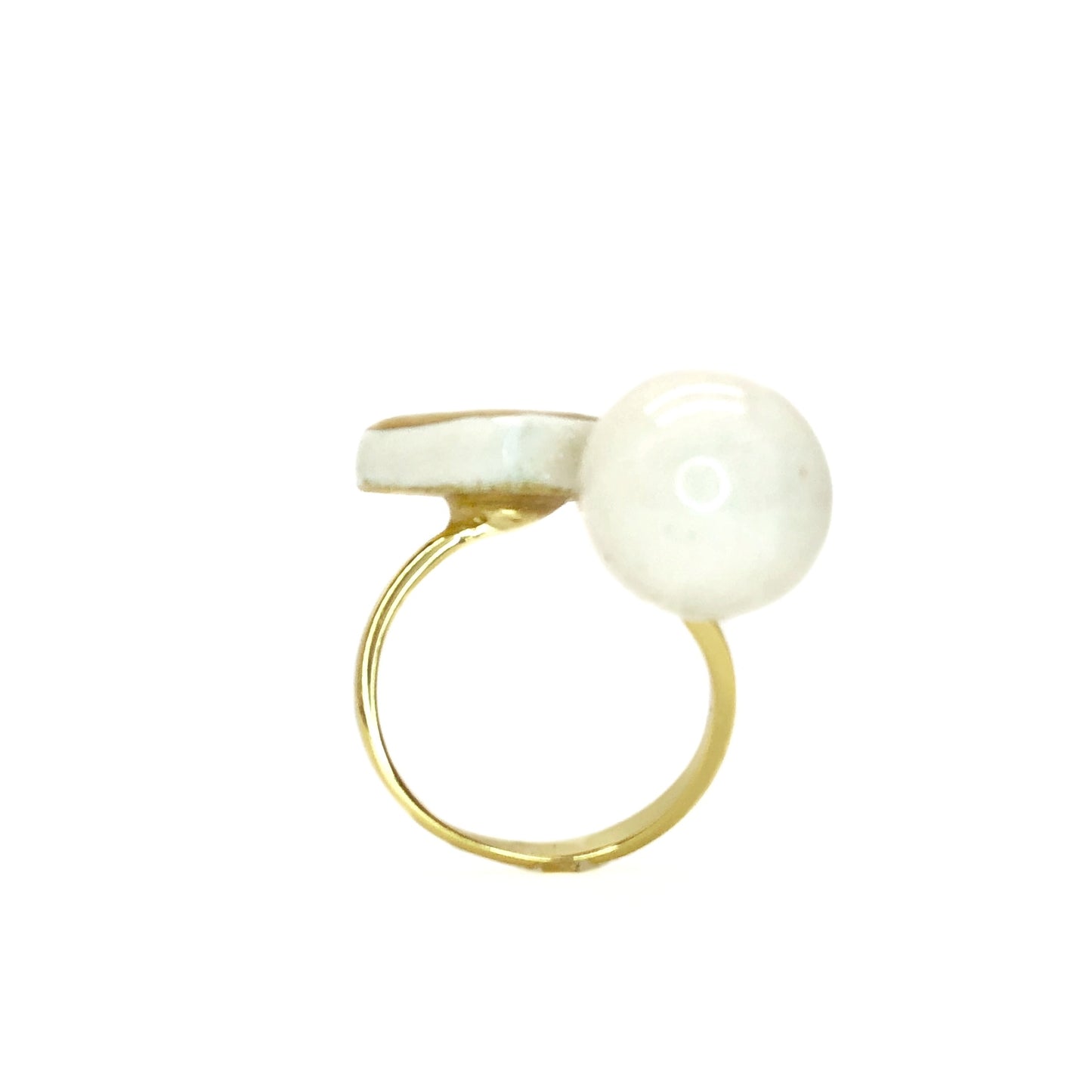 anello sfera e quadrato oro