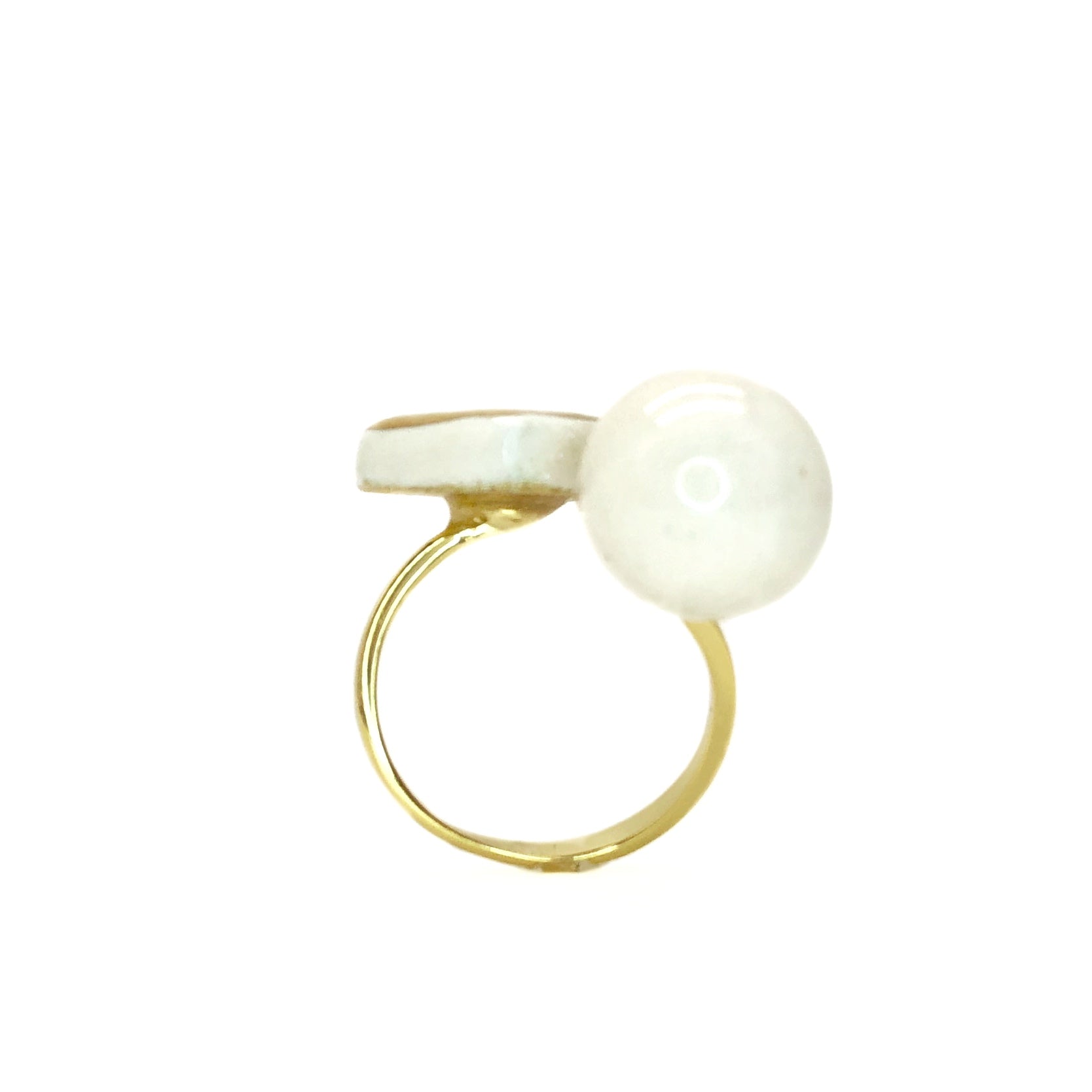anello sfera e quadrato oro