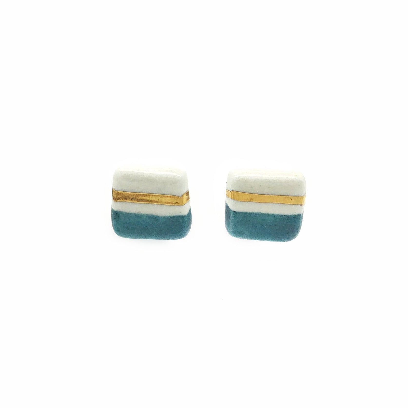 orecchini verde bianco oro