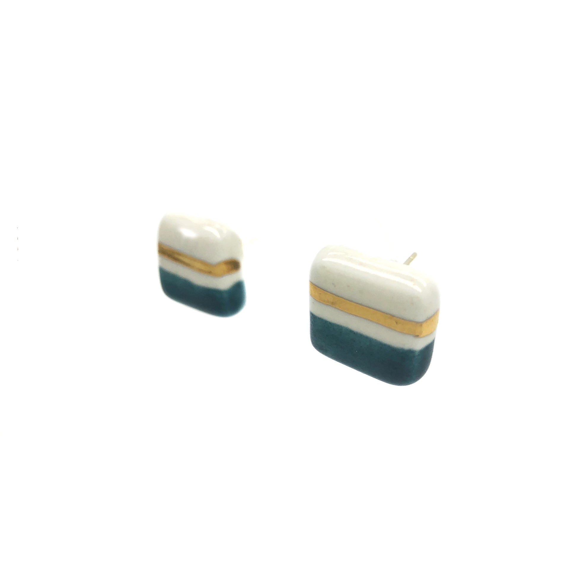 orecchini verde bianco oro