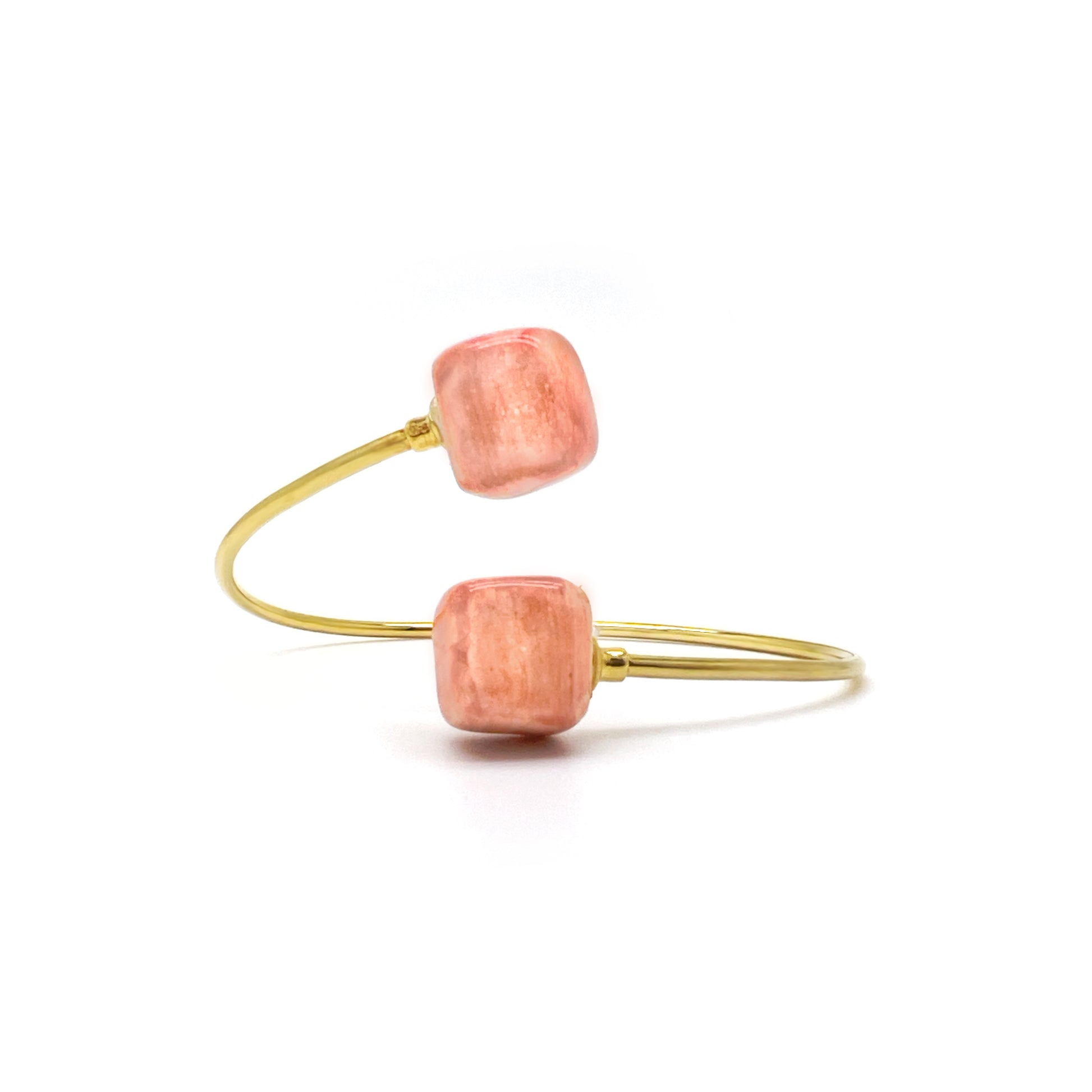 bracciale cubo rosa salmone