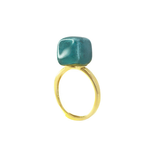 anello verde acquamarina maxi